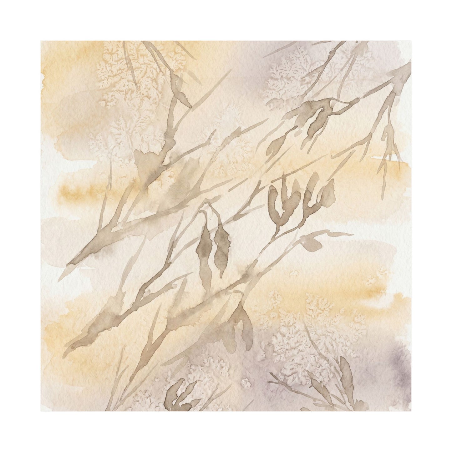 Shadow Play Winter Wall Art Print | Japandi Warm Design