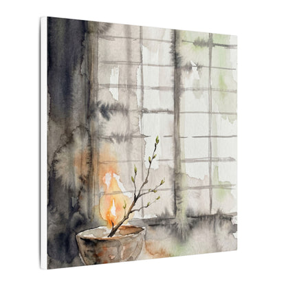 Shoji Screen Canvas Art | Spring Japandi Watercolor Art