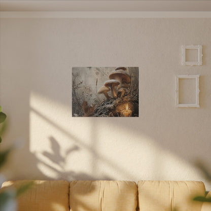 Wild Mushrooms Texture Canvas Art | Elegant Japandi Art
