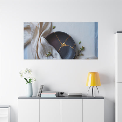 Ma Silk Drape Canvas Art - Kintsugi Gold Repair