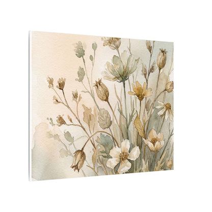 Summer Dried Flowers Watercolor Canvas Art | Elegant Decor