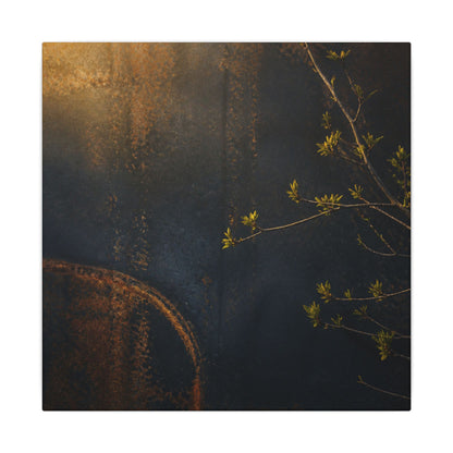 Spring Rust Patina Dark Texture Canvas Art | Moody Decor