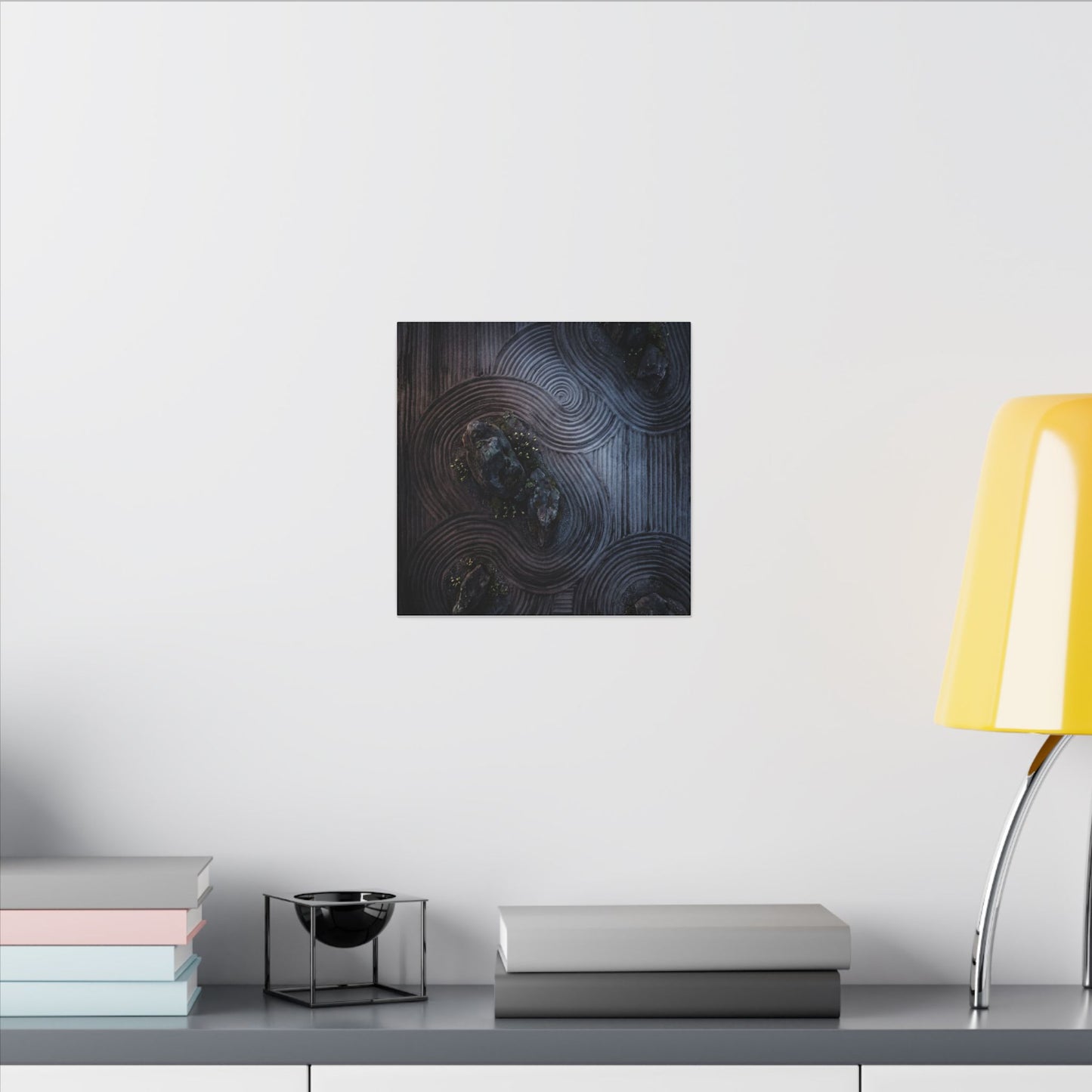 Spring Rock Garden Charcoal Ink Canvas Art | Bold Decor