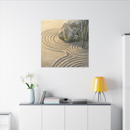 Rock Garden Winter Canvas Art | Zen Peaceful Design