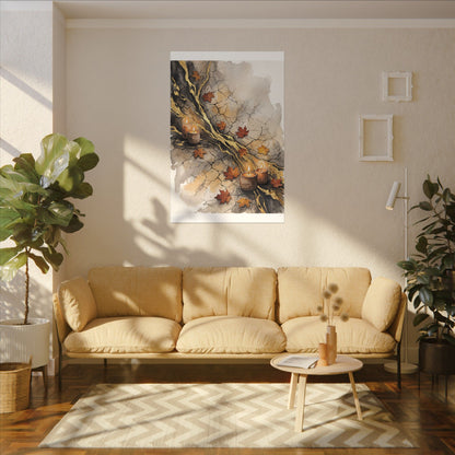 Cracked Earth Autumn Canvas Art | Japandi Warm Design