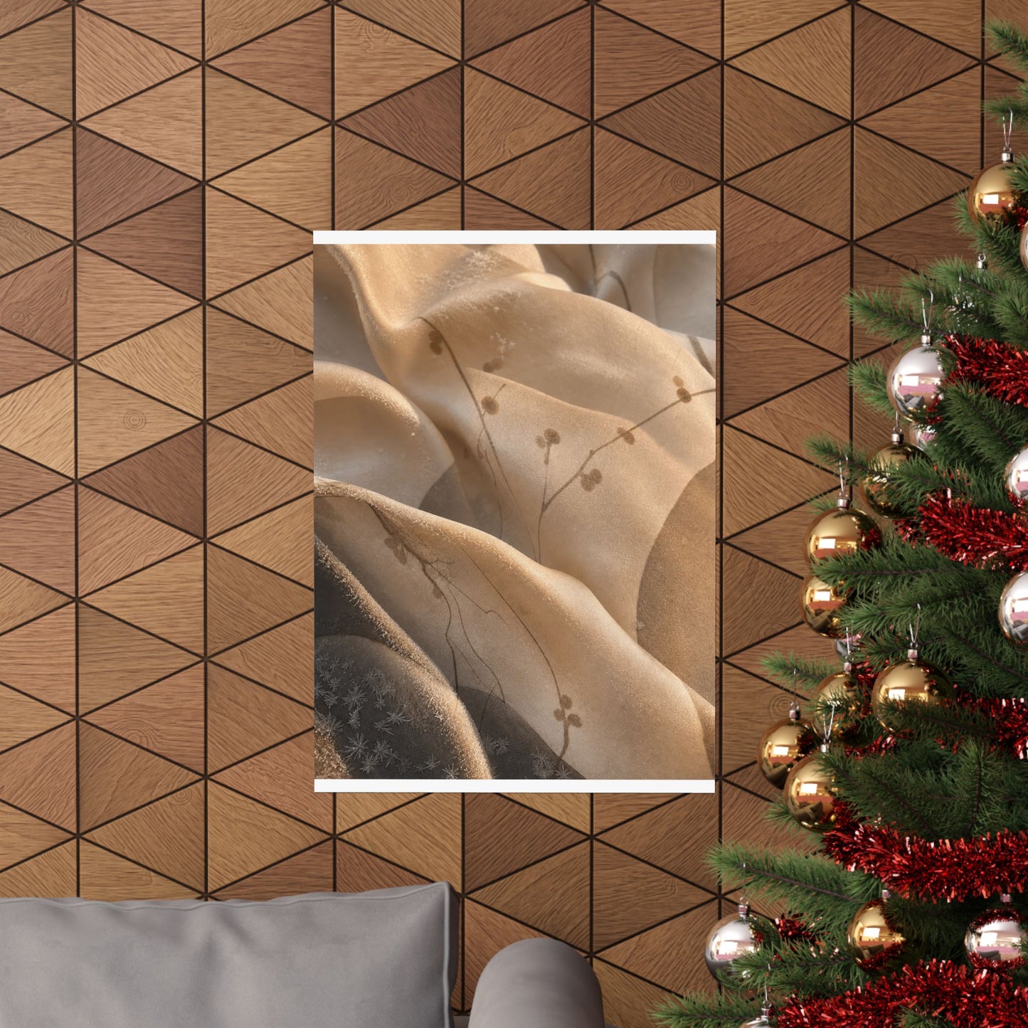 Silk Drape Winter Wall Art Print | Japandi Cozy Design