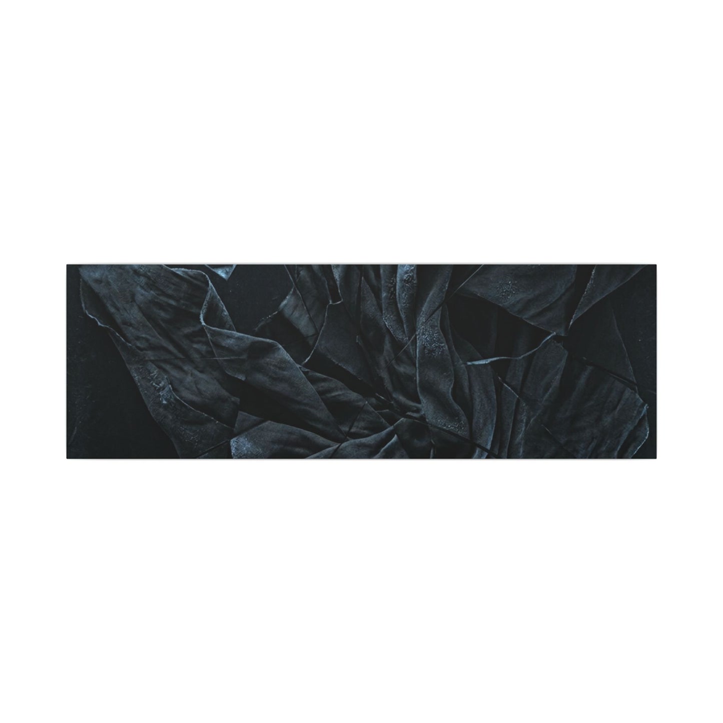 Dark Japandi Silk Drape in Moonlight | Moody Minimal Canvas Art
