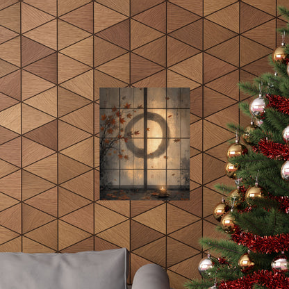 Shoji Screen Wall Art Print | Autumn Japandi Texture Art