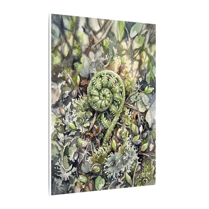 Fern Unfurling Spring Canvas Art | Japandi Neutral Design