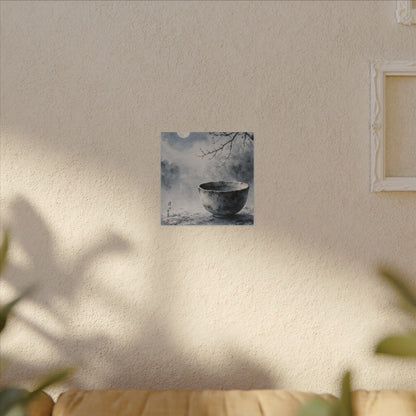 Seijaku Ceramic Bowl Canvas Art - Zen Sumi E