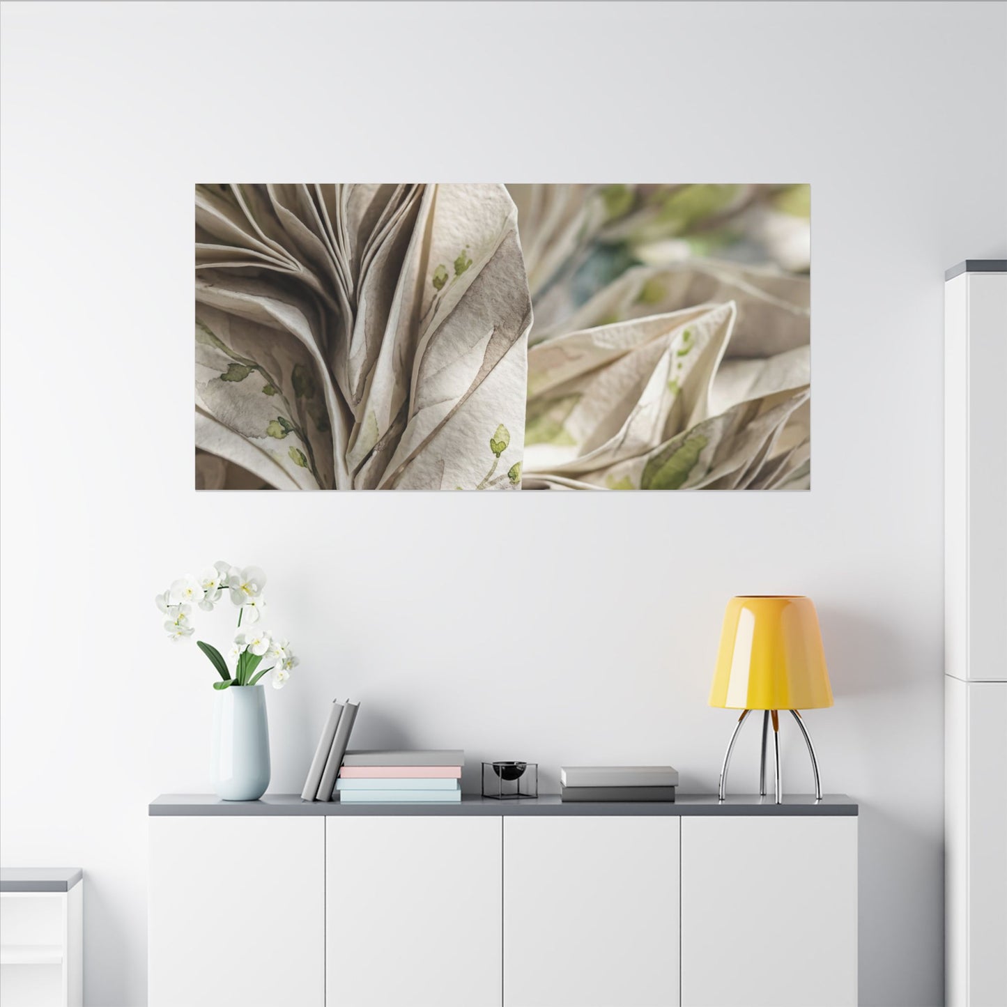Fukinsei Paper Fold Canvas Art - Japandi Watercolor