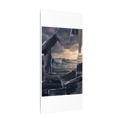 Fukinsei Ocean Wave Canvas Art - Dark Japandi Shadow Zen
