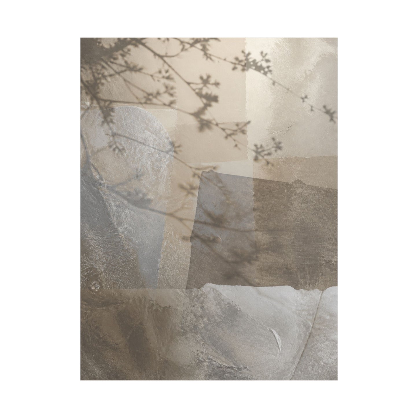 Shadow Play Winter Wall Art Print | Japandi Elegant Design