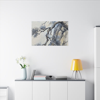 Moonlight Pine Tree Canvas Art - Japandi Seijaku