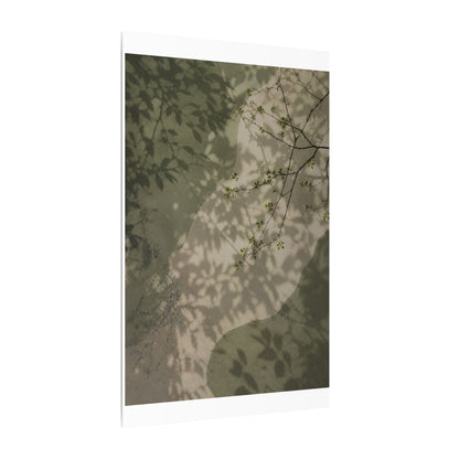 Neutral Shadow Play Canvas Art - Japanese Pattern Japandi