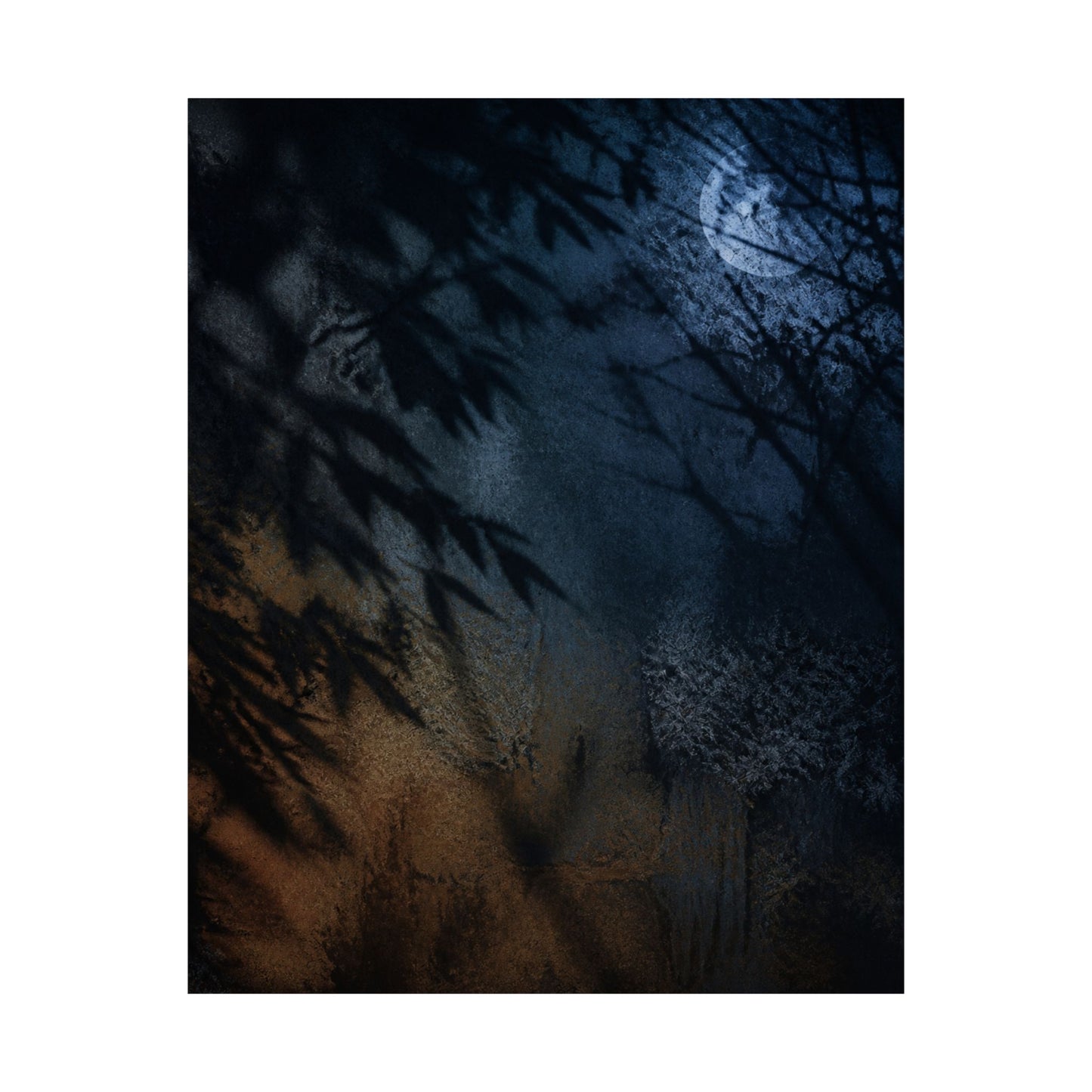 Kanso Shadow Play Wall Art Print - Dark Japandi Shadow Zen