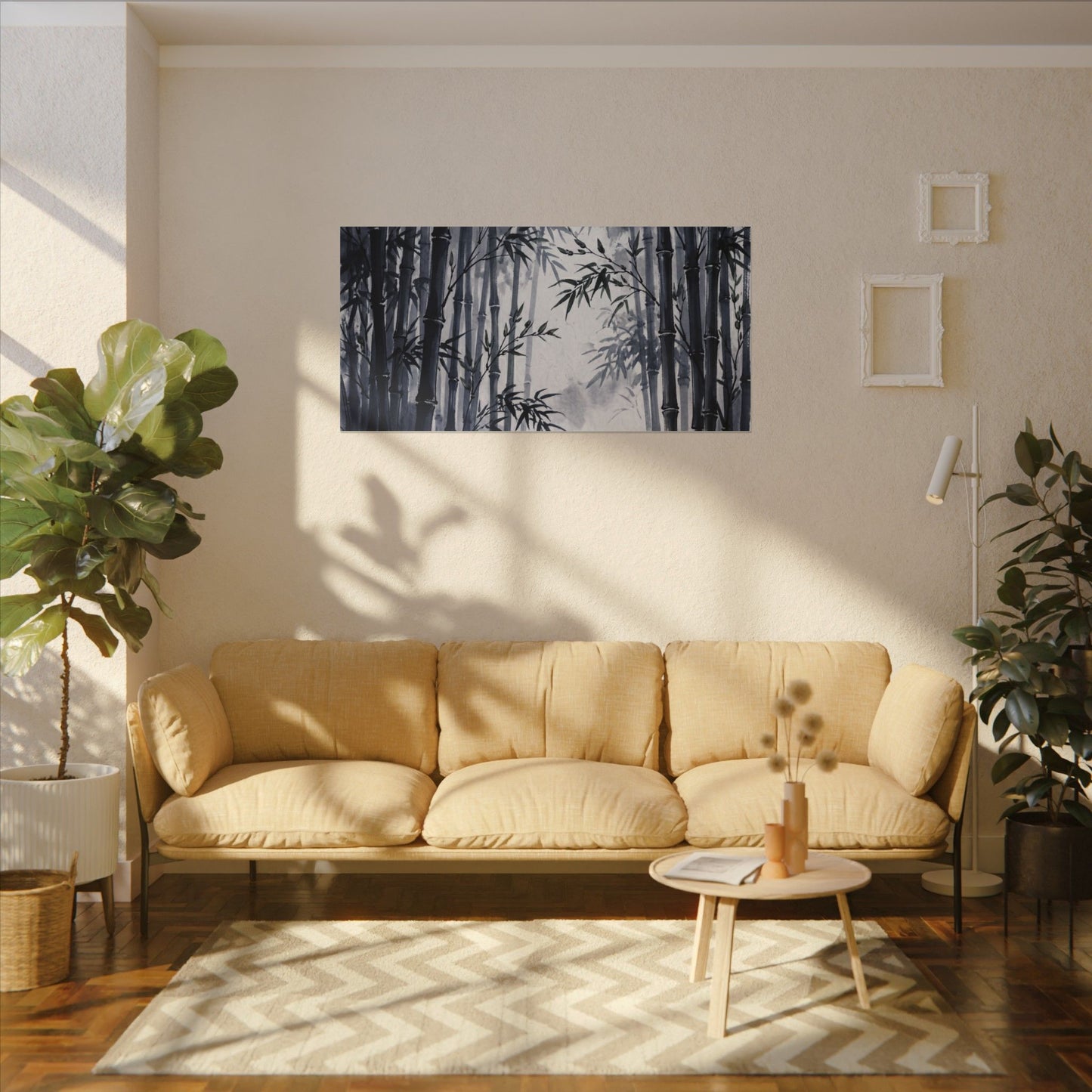 Tranquil Bamboo Grove Canvas Art - Sumi E Zen