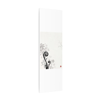 Winter Fern Unfurling Ukiyo E Inspired Canvas Art | Peaceful Decor