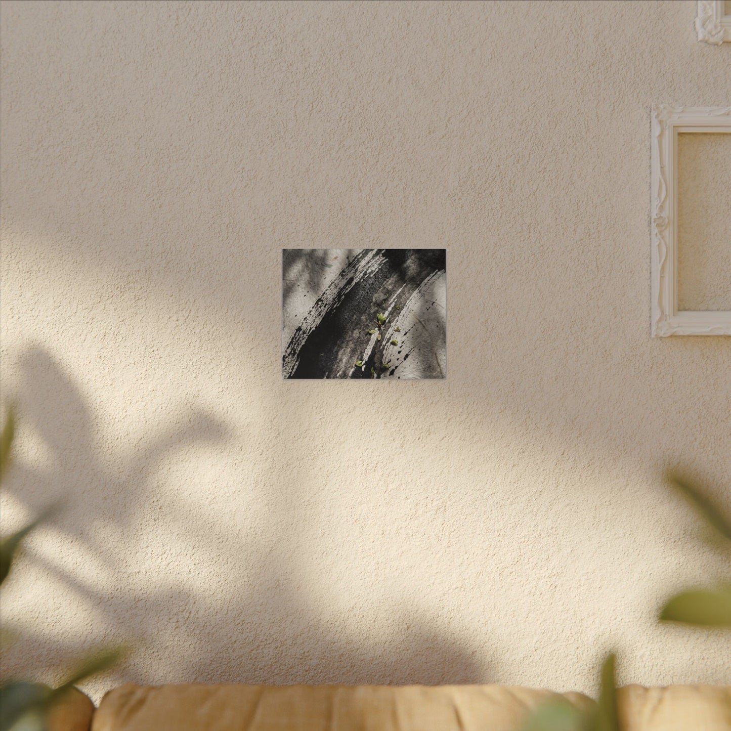 Ink Brushstroke Canvas Art | Spring Dark Japandi Moody Minimal Art