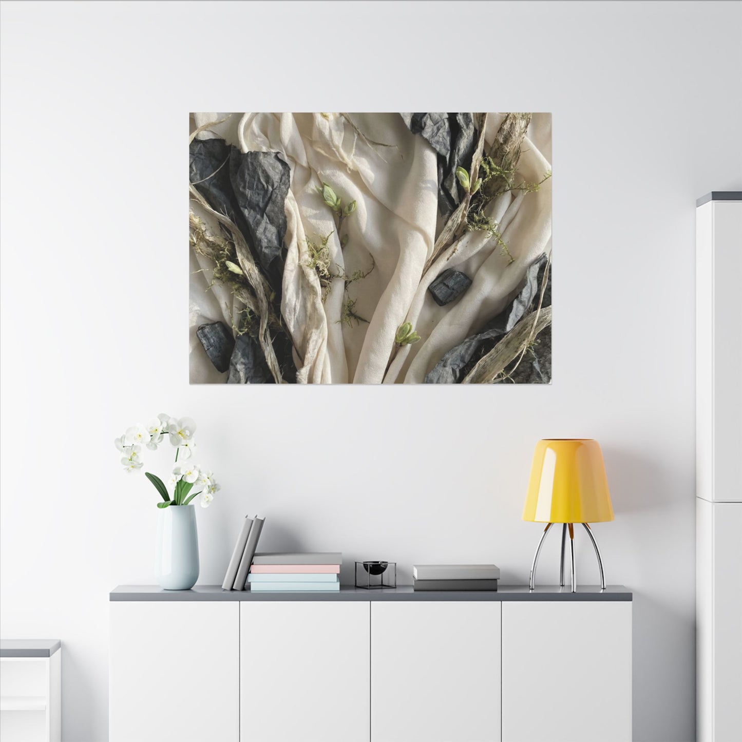 Spring Silk Drape Texture Canvas Art | Warm Decor
