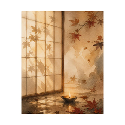 Shoji Screen Autumn Wall Art Print | Japandi Warm Design