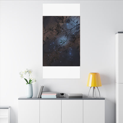 Bold Cherry Blossom Canvas Art - Charcoal Ink Dark Japandi