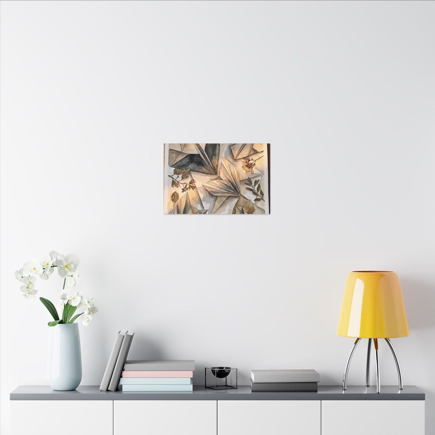 Golden Hour Paper Fold Canvas Art - Japandi Seijaku