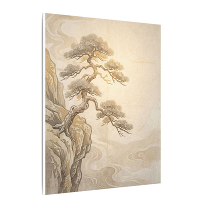 Winter Pine Tree Japanese Pattern Canvas Art | Elegant Decor