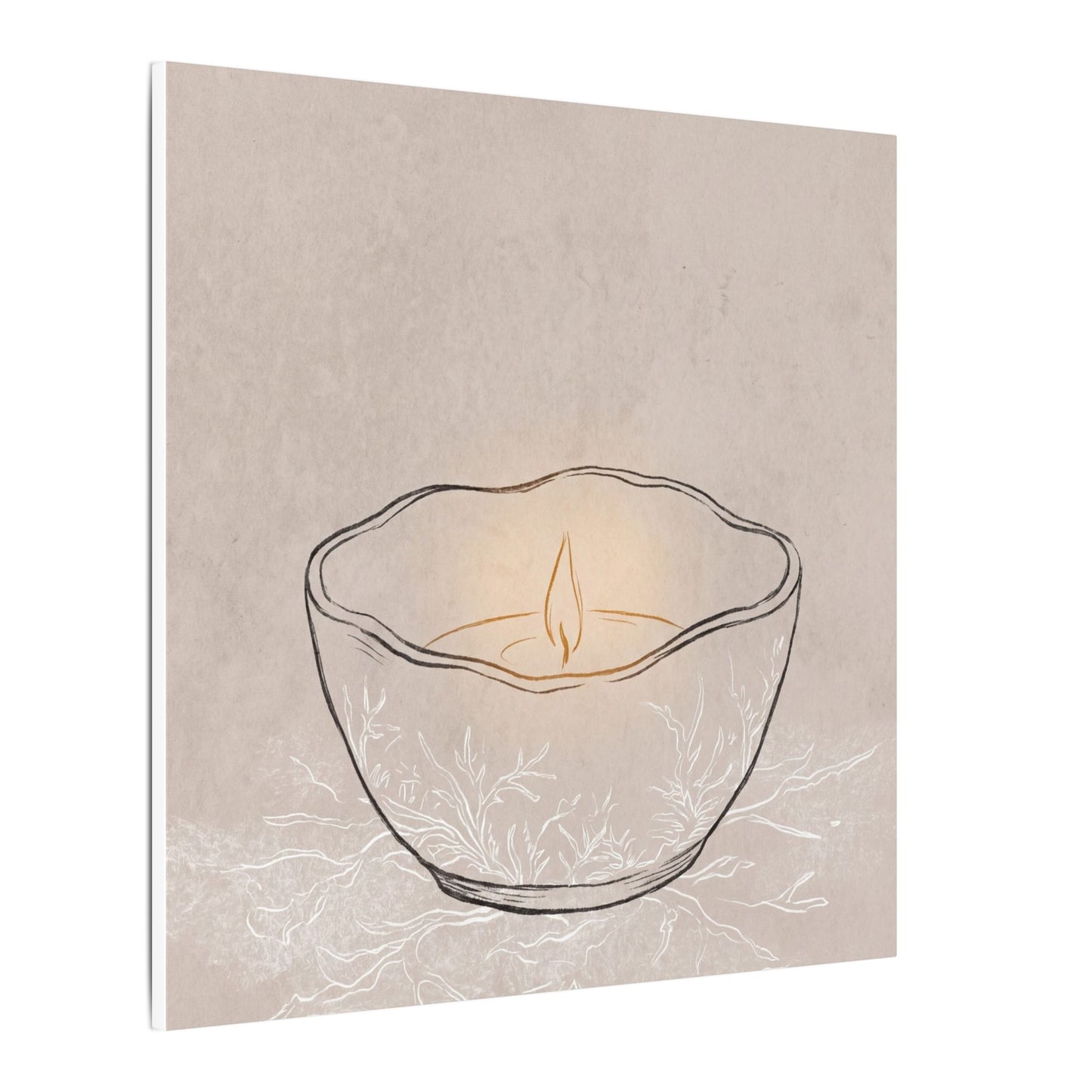 Ceramic Bowl Minimal Line Canvas Art | Neutral Japandi Art