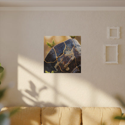 Fukinsei Rust Patina Canvas Art - Kintsugi Gold Repair