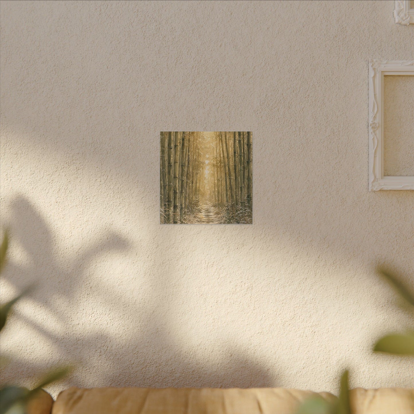 Bamboo Grove Winter Canvas Art | Japandi Elegant Design