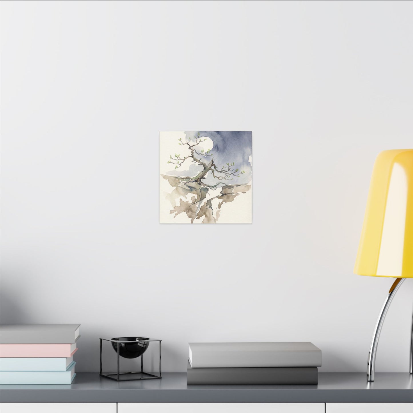 Moonlight Pine Tree Canvas Art - Japandi Ma