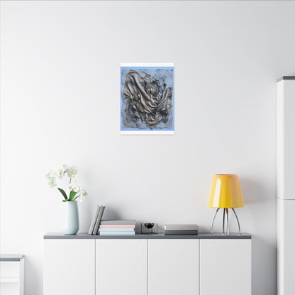 Japandi Silk Drape in Moonlight | Texture Canvas Art