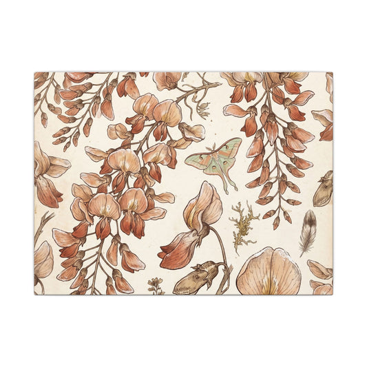 Cottagecore Wisteria in Overcast | Herbarium Canvas Art