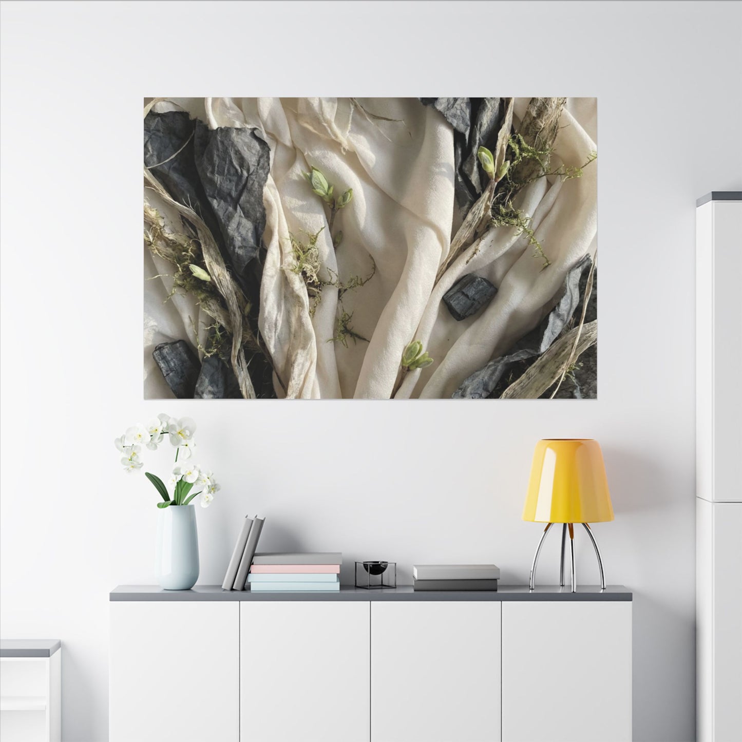 Spring Silk Drape Texture Canvas Art | Warm Decor