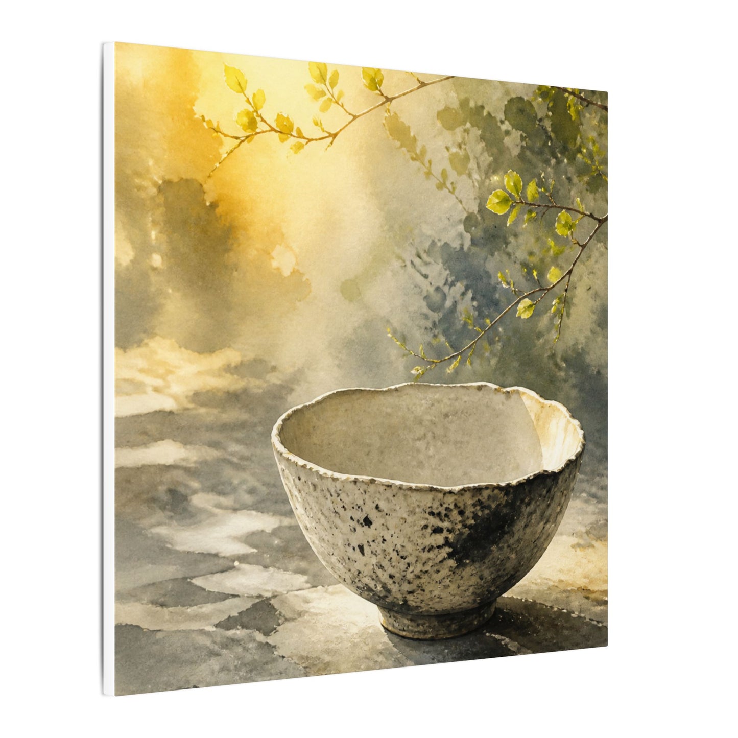 Cozy Ceramic Bowl Canvas Art - Watercolor Japandi