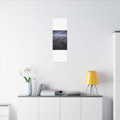 Dark Japandi Cracked Earth in Overcast | Dark Texture Canvas Art