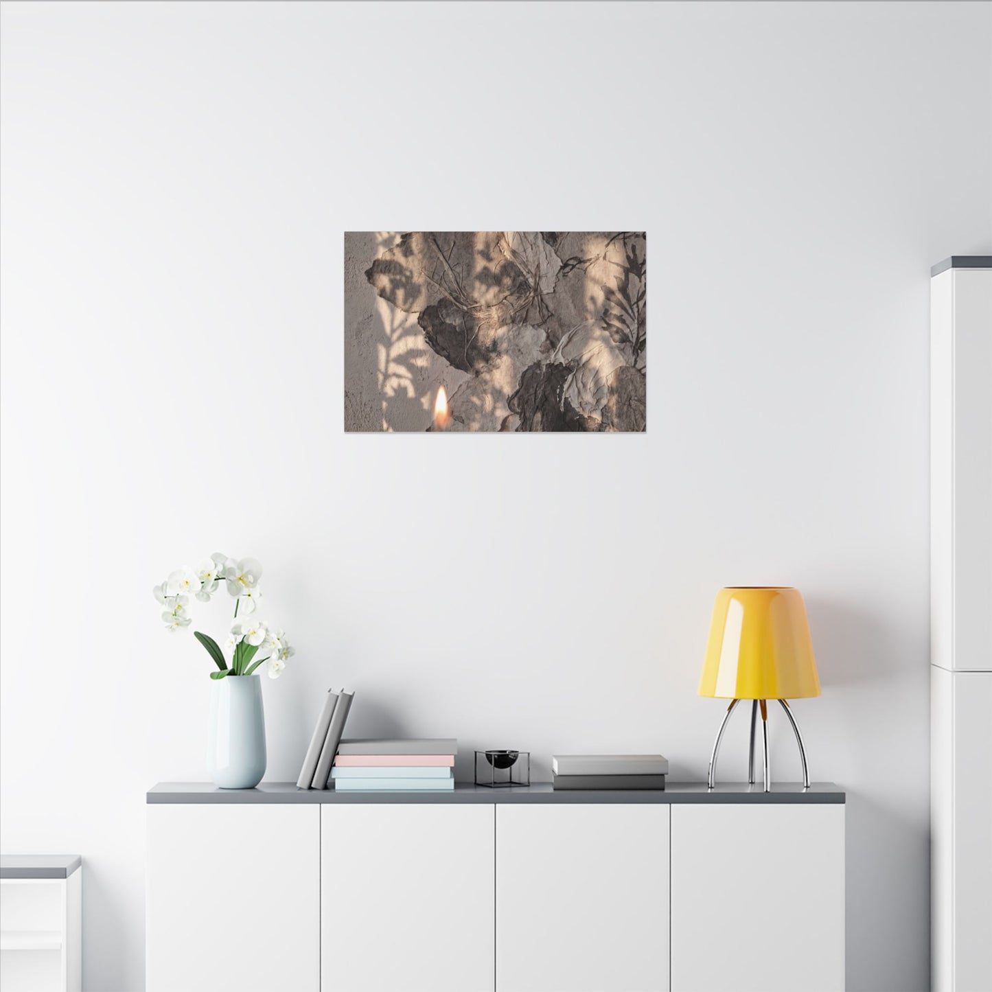 Shadow Play Summer Canvas Art | Japandi Elegant Design