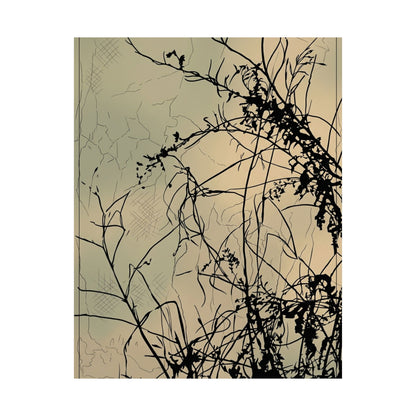 Golden Hour Shadow Play Wall Art Print - Japandi Mono No Aware