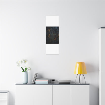 Shibui Rust Patina Canvas Art - Dark Japandi Charcoal Ink