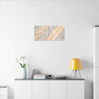 Shoji Screen Minimal Line Canvas Art | Warm Japandi Art