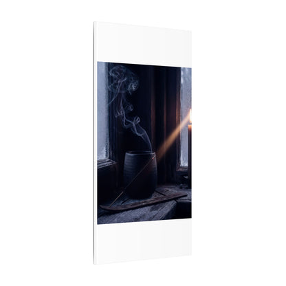 Incense Smoke Winter Canvas Art | Dark Japandi Sophisticated Design