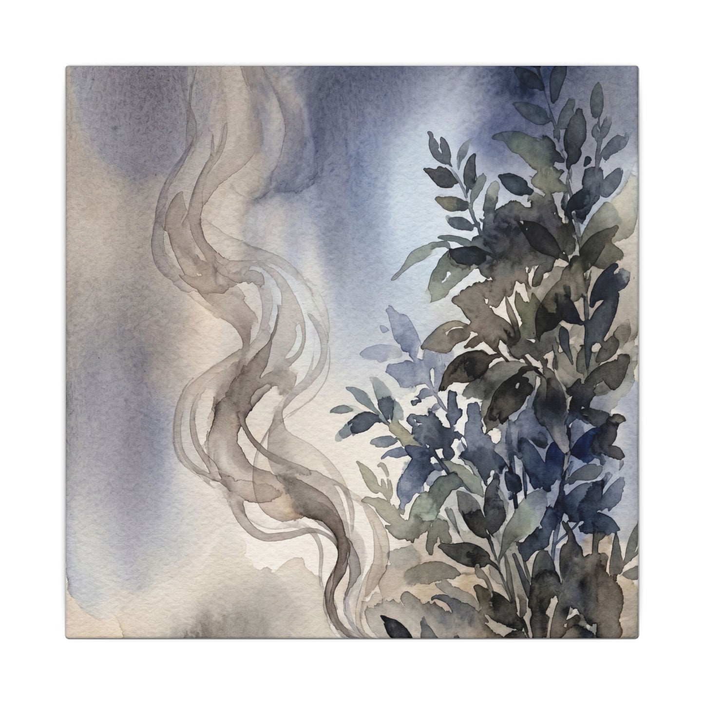 Incense Smoke Summer Canvas Art | Japandi Cozy Design