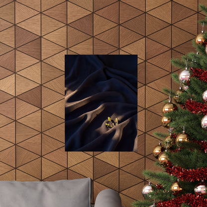 Atmospheric Silk Drape Wall Art Print - Shadow Zen Dark Japandi