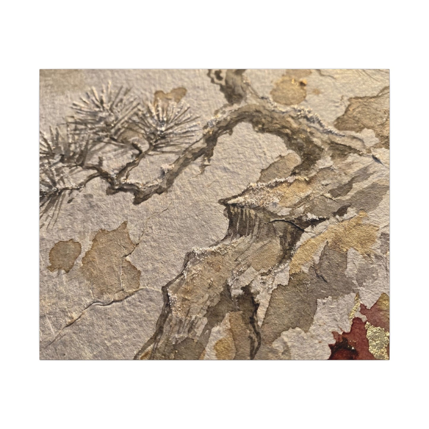 Pine Tree Canvas Art | Winter Japandi Japanese Pattern Art