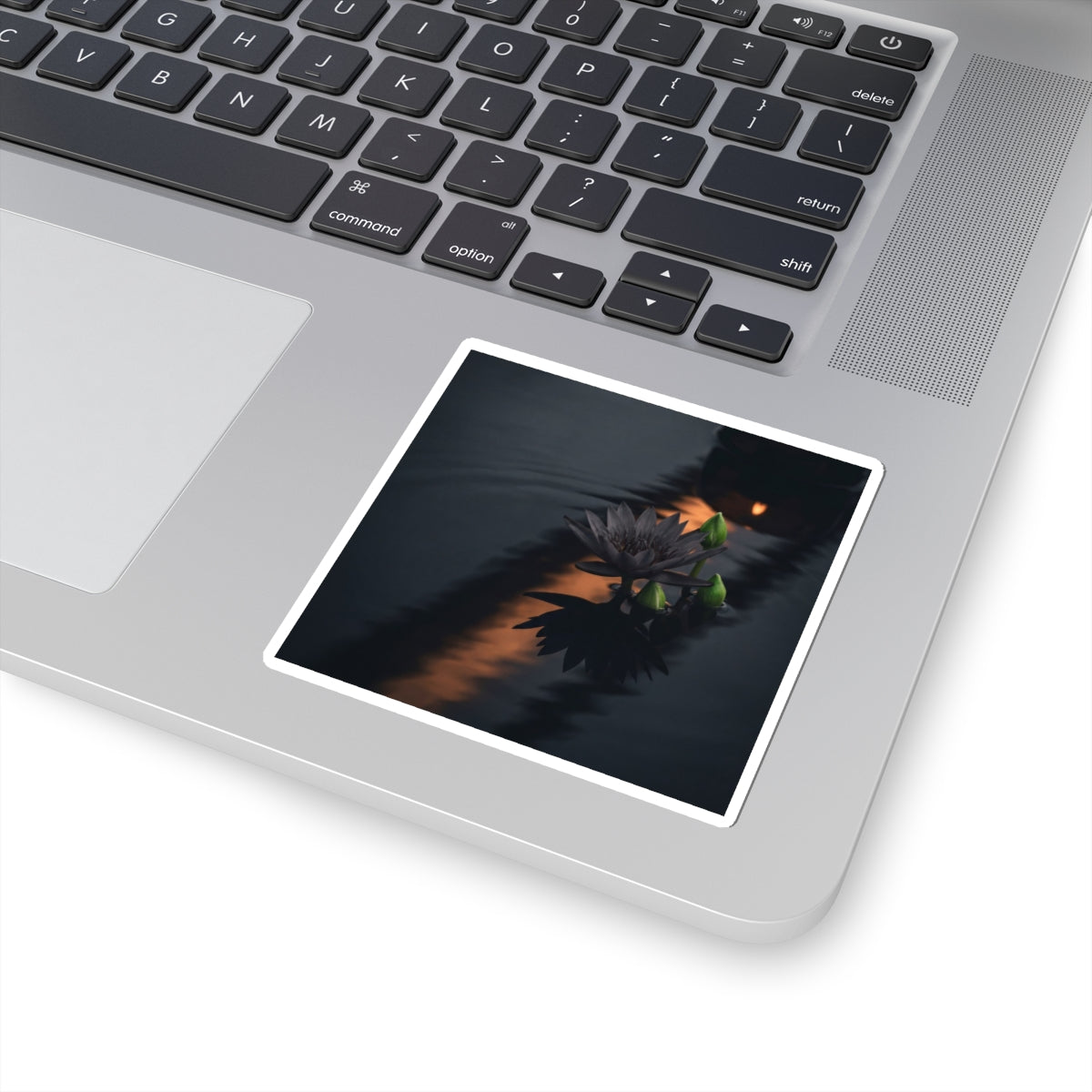 Seijaku Lotus Flower Sticker - Dark Japandi Shadow Zen