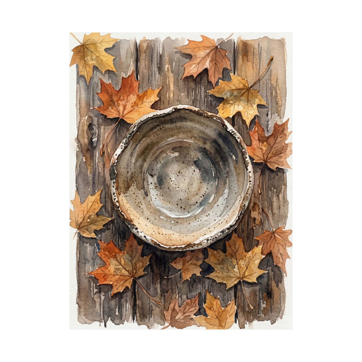 Ceramic Bowl Watercolor Wall Art Print | Elegant Japandi Art