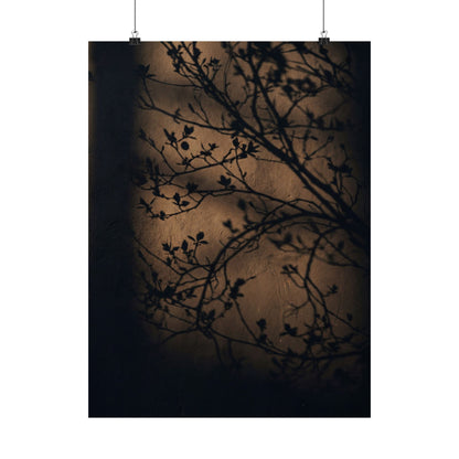 Sophisticated Shadow Play Wall Art Print - Shadow Zen Dark Japandi Art Print
