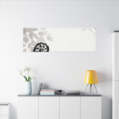 Winter Fern Unfurling Ukiyo E Inspired Canvas Art | Peaceful Decor