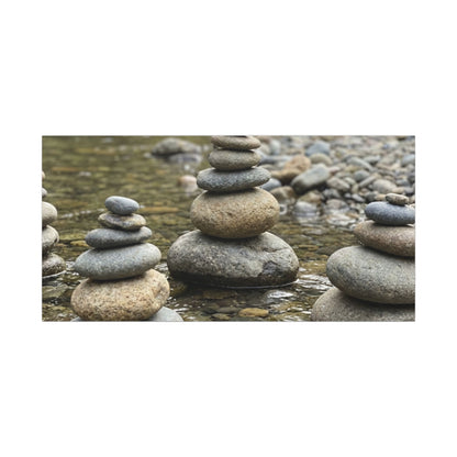 Zen River Stones in Dawn | Karesansui Canvas Art